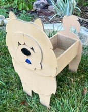 Load image into Gallery viewer, Let this adorable Chow Chow Dog Planter help welcome guests to your home.  Custom dog tags with your dogs name also available (please message us - adds $5 to cost of planter box).  Great gift for the dog lovers in your life!