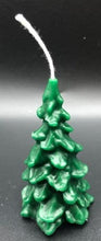 Load image into Gallery viewer, Christmas comes but once a year, so get these soon, the holidays are near! Available are three spruce Christmas tree beeswax candles that make the perfect Christmas decor / holiday decor. These homemade candles (a completely natural candle) add a great warm, cozy, bright glow to your home or office this holiday season. Great as gifts or as an addition to your holiday or cabin decorations.  Small Shown.