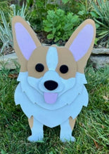 Load image into Gallery viewer, Let this adorable Corgi Planter help welcome guests to your home.  Custom dog tags with your dogs name also available (please message us - adds $5 to cost of planter box).  Great gift for the dog lovers in your life!