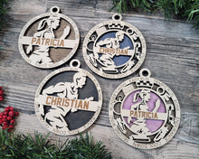 Load image into Gallery viewer, Celebrate your favorite athletes & amazing kids with these Sports & Activities Ornaments!  Personalize with your child's name &/or number.  A fantastic gift for any parent to celebrate their child's achievements.