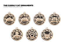 Load image into Gallery viewer, Share the love for our furry friends with these beautiful cat ornaments!  7 different options available.  Send us the name you'd like personalized on it & we'll add it to your ornament.  Please let us know if you'd like a certain background color