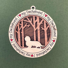 Load image into Gallery viewer, Share the love for our furry friends with these beautiful dog ornaments!  250 Breeds available.  Send us the name you'd like personalized on it & we'll add it to your ornament.