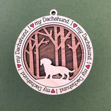 Load image into Gallery viewer, Share the love for our furry friends with these beautiful dog ornaments!  250 Breeds available.  Send us the name you'd like personalized on it & we'll add it to your ornament.