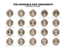 Load image into Gallery viewer, Share the love for our furry friends with these beautiful dog ornaments!  250 Breeds available.  Send us the name you'd like personalized on it & we'll add it to your ornament.