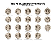 Load image into Gallery viewer, Share the love for our furry friends with these beautiful dog ornaments!  250 Breeds available.  Send us the name you'd like personalized on it & we'll add it to your ornament.