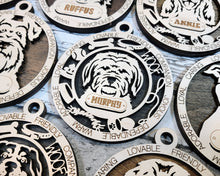Load image into Gallery viewer, Share the love for our furry friends with these beautiful dog ornaments!  250 Breeds available.  Send us the name you'd like personalized on it & we'll add it to your ornament.
