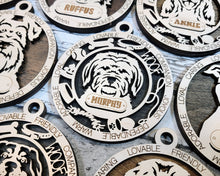 Load image into Gallery viewer, Share the love for our furry friends with these beautiful dog ornaments!  250 Breeds available.  Send us the name you'd like personalized on it & we'll add it to your ornament.