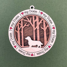 Load image into Gallery viewer, Share the love for our furry friends with these beautiful dog ornaments!  250 Breeds available.  Send us the name you'd like personalized on it & we'll add it to your ornament.