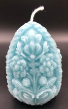 Load image into Gallery viewer, This very ornate, carved beeswax egg candles are sure to delight your guests and add a beautiful touch to Easter centerpieces. Perfect for Easter gifts!