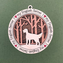 Load image into Gallery viewer, Share the love for our furry friends with these beautiful dog ornaments!  250 Breeds available.  Send us the name you'd like personalized on it & we'll add it to your ornament.