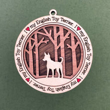 Load image into Gallery viewer, Share the love for our furry friends with these beautiful dog ornaments!  250 Breeds available.  Send us the name you'd like personalized on it & we'll add it to your ornament.