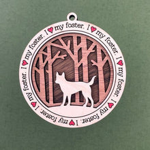 Load image into Gallery viewer, Share the love for our furry friends with these beautiful I Love My Dog ornaments!  250 Breeds available.  Send us the name you'd like personalized on it & we'll add it to your ornament.