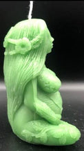 Load image into Gallery viewer, Our beautifully detailed Gaia / Mother Earth Beeswax Candle brings a bit of nature’s beauty into our homes & reminds us to be grateful for all that nature gives us.  She holds the Earth in her hands with stars and the sun above, the plants decorate her limbs, and the infinity symbol decorates her forehead (third eye).   A wonderful gift for nature lovers or to include with meditation practices.  Side view