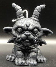 Load image into Gallery viewer, These amazing Gargoyle Beeswax Candles will thrill any gargoyle fan in your life.  Many considered gargoyles the spiritual protectors of churches as well, scaring off demons and evil spirits.  Makes a great addition to Halloween or Gothic decor.  Available in 2 styles. Dog gargoyle