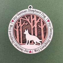 Load image into Gallery viewer, Share the love for our furry friends with these beautiful dog ornaments!  250 Breeds available.  Send us the name you'd like personalized on it & we'll add it to your ornament.