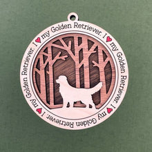 Load image into Gallery viewer, Share the love for our furry friends with these beautiful dog ornaments!  250 Breeds available.  Send us the name you'd like personalized on it & we'll add it to your ornament.