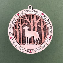 Load image into Gallery viewer, Share the love for our furry friends with these beautiful dog ornaments!  250 Breeds available.  Send us the name you'd like personalized on it & we'll add it to your ornament.