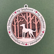 Load image into Gallery viewer, Share the love for our furry friends with these beautiful dog ornaments!  250 Breeds available.  Send us the name you'd like personalized on it & we'll add it to your ornament.