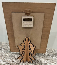 Load image into Gallery viewer, Beautiful hummingbirds adorn the sides of this easel, nested in a leaf design. Perfect for displaying your precious photos & signs.