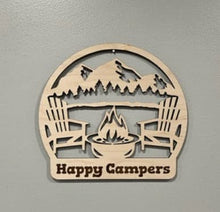 Load image into Gallery viewer, Laser cut and engraved Fireside Mountain Retreat Sign made with 1/4" maple will add a touch of nature & dreams of relaxing retreats to any home. Made to order.