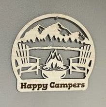 Load image into Gallery viewer, Laser cut and engraved Fireside Mountain Retreat Sign made with 1/4" maple will add a touch of nature & dreams of relaxing retreats to any home. Made to order.