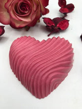Load image into Gallery viewer, This beautiful gift basket is sure to brighten anyone's day!  Packed full of amazing products to sooth away that special someone's cares & let them know they're always in your heart.  Set contains one red rose beeswax pillar candle, two goat's milk soaps and two heart shaped Lavender Bath Bombs.  All packed up and ready to go.  Perfect for Mother's Day gifts, Birthday gifts, Valentine's Day gifts, Engagement or Wedding gifts or just to let someone know you're thinking of them.