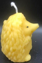 Load image into Gallery viewer, What could be cuter than a Hedgehog Beeswax Candle? Two! We offer these adorable Hedgehog Beeswax Candles standing upright or on the ground. This very detailed candle is sure to delight the hedgehog lovers in your life. Great for birthday gifts, fall decorating, housewarming gifts or Christmas gifts.