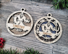 Load image into Gallery viewer, Celebrate your favorite athletes & amazing kids with these Sports & Activities Ornaments!  Personalize with your child's name &/or number.  A fantastic gift for any parent to celebrate their child's achievements.