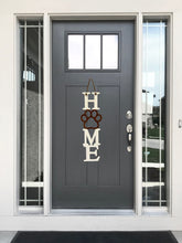 Load image into Gallery viewer, Welcome everyone (especially the fur babies) into your home with this adorable sign!  The purr-fect gift for your pet loving friends & loved ones!      Approximately 19” long x 6” wide (not including hanging rope)