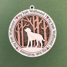 Load image into Gallery viewer, Share the love for our furry friends with these beautiful dog ornaments!  250 Breeds available.  Send us the name you'd like personalized on it & we'll add it to your ornament.