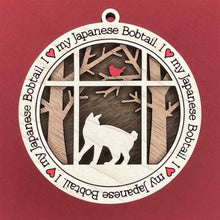 Load image into Gallery viewer, Share the love for our furry friends with these beautiful cat ornaments!  100 different options available.  Send us the name you'd like personalized on it & we'll add it to your ornament.  Our standard background is the trees with the cardinal in them.  If you'd like a different background, please contact us.