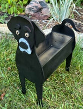 Load image into Gallery viewer, Let this adorable Black or Yellow Labrador Dog Planter box help welcome guests to your home.  Custom dog tags with your dogs name also available (please message us - adds $5 to cost of planter box).  Great gift for the dog lovers in your life!