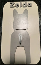 Load image into Gallery viewer, Super cute, customizable leash holder.  Custom laser cut & painted.  Add your dog's name & type (see photos) to personalize your sign!  Dog butt image with matching 'tail' leash holder hook.