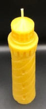 Load image into Gallery viewer, Evoke the beauty of the beach all year long with my 100% beeswax Lighthouse candle. This candle would look great in a nautical themed living space or even a home office. When lit, each candle emits the rich scent of honey and gives off an alluring glow. Perfect as a gift for the beach lover in your life. Bring a bit of the sea to them!