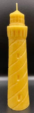 Load image into Gallery viewer, Evoke the beauty of the beach all year long with my 100% beeswax Lighthouse candle. This candle would look great in a nautical themed living space or even a home office. When lit, each candle emits the rich scent of honey and gives off an alluring glow. Perfect as a gift for the beach lover in your life. Bring a bit of the sea to them!