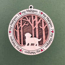 Load image into Gallery viewer, Share the love for our furry friends with these beautiful dog ornaments!  250 Breeds available.  Send us the name you'd like personalized on it & we'll add it to your ornament.