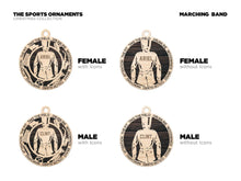 Load image into Gallery viewer, Celebrate your favorite athletes with these amazing Sports Ornaments!  Personalize with your athlete's name &/or number.  A fantastic gift for any parent to celebrate their child's achievements.