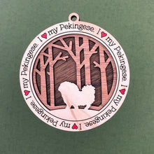 Load image into Gallery viewer, Share the love for our furry friends with these beautiful dog ornaments!  250 Breeds available.  Send us the name you'd like personalized on it & we'll add it to your ornament.