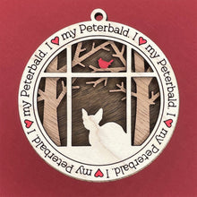 Load image into Gallery viewer, Share the love for our furry friends with these beautiful cat ornaments!  100 different options available.  Send us the name you'd like personalized on it & we'll add it to your ornament.  Our standard background is the trees with the cardinal in them.  If you'd like a different background, please contact us.