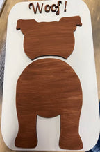 Load image into Gallery viewer, Super cute, customizable leash holder.  Custom laser cut & painted.   Please send name or word you'd like at the top of the leash holder.  Limit 10 characters.