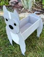 Load image into Gallery viewer, Let this adorable Pit Bull Dog Planter box help welcome guests to your home.  Custom dog tags with your dogs name also available (please message us - adds $5 to cost of planter box).  Great gift for the dog lovers in your life!