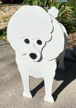 Load image into Gallery viewer, Let this adorable Poodle Dog Planter help welcome guests to your home.  Custom dog tags with your dogs name also available (please message us - adds $5 to cost of planter box).  Great gift for the dog lovers in your life!