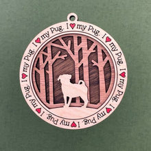 Load image into Gallery viewer, Share the love for our furry friends with these beautiful dog ornaments!  250 Breeds available.  Send us the name you'd like personalized on it & we'll add it to your ornament.