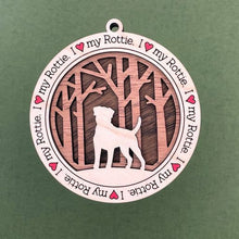 Load image into Gallery viewer, Share the love for our furry friends with these beautiful dog ornaments!  250 Breeds available.  Send us the name you'd like personalized on it & we'll add it to your ornament.