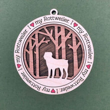 Load image into Gallery viewer, Share the love for our furry friends with these beautiful dog ornaments!  250 Breeds available.  Send us the name you'd like personalized on it & we'll add it to your ornament.