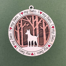 Load image into Gallery viewer, Share the love for our furry friends with these beautiful I Love My Dog ornaments!  250 Breeds available.  Send us the name you'd like personalized on it & we'll add it to your ornament.