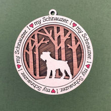 Load image into Gallery viewer, Share the love for our furry friends with these beautiful I Love My Dog ornaments!  250 Breeds available.  Send us the name you'd like personalized on it & we'll add it to your ornament.