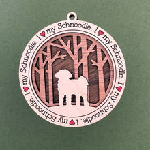 Load image into Gallery viewer, Share the love for our furry friends with these beautiful I Love My Dog ornaments!  250 Breeds available.  Send us the name you'd like personalized on it & we'll add it to your ornament.