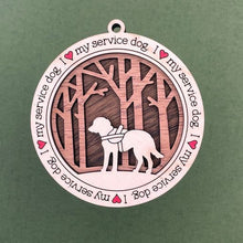 Load image into Gallery viewer, Share the love for our furry friends with these beautiful I Love My Dog ornaments!  250 Breeds available.  Send us the name you'd like personalized on it & we'll add it to your ornament.
