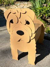 Load image into Gallery viewer, Let this adorable Shar Pei Planter help welcome guests to your home.  Custom dog tags with your dogs name also available (please message us - adds $5 to cost of planter box).  Great gift for the dog lovers in your life!